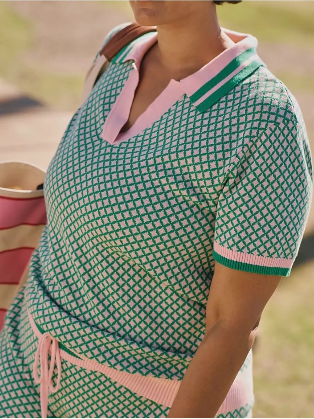 Beach Riot x Anthropologie Giana Short-Sleeve Collared Top
